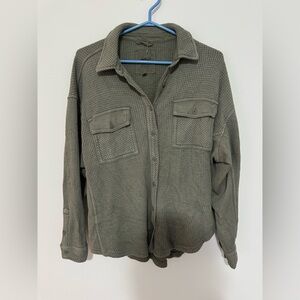 Aerie Sage Waffle Knit Top